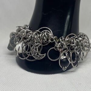 Vintage Upcycled Black and White Onyx Bracelet